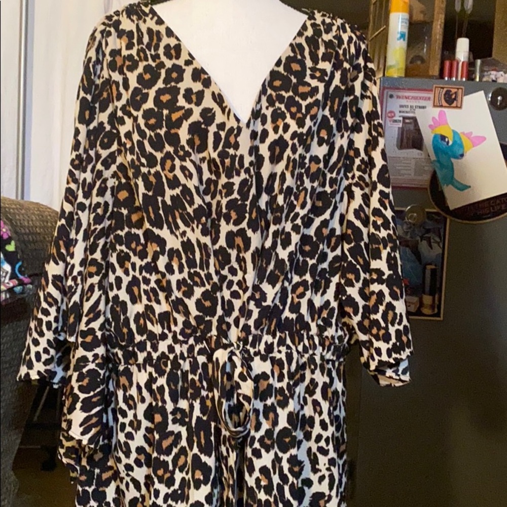Leopard tunic length blouse
